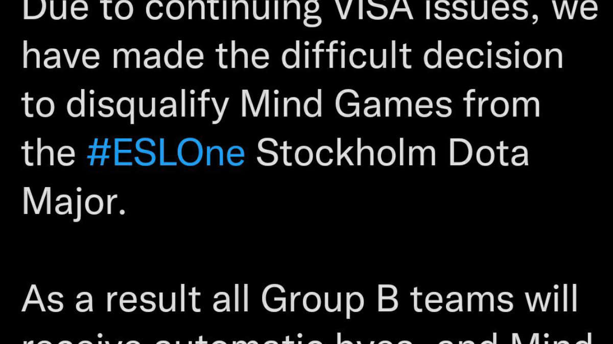 Mind Games снялись c ESL One Stockholm 2022